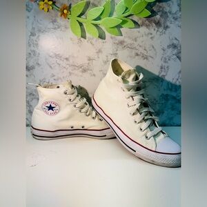 Converse unisex Chuck Taylor All Star Hi W7650 White Shoes Sneakers Sz 8M W10